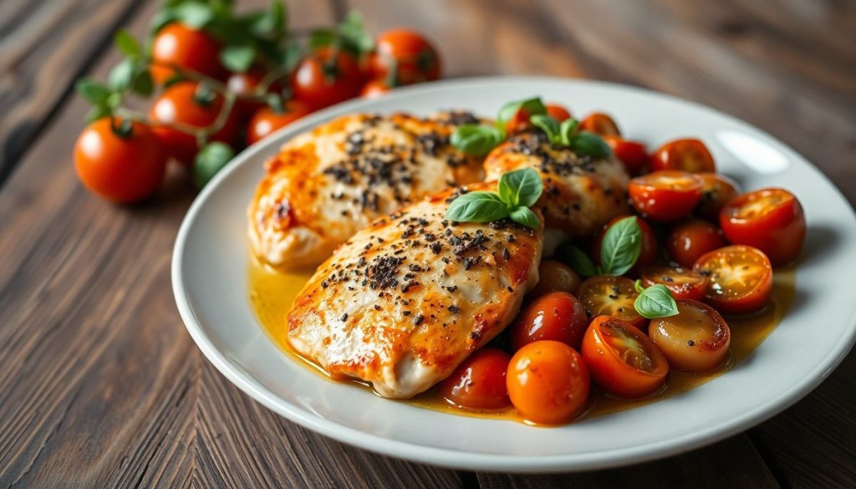 Poulet méditerranéen aux tomates cerises