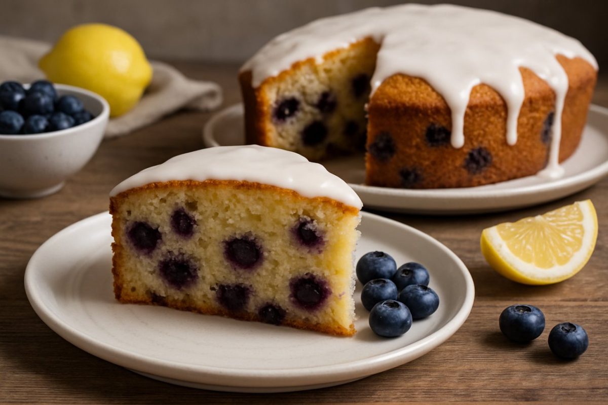 Gâteau yaourt myrtille–citron
