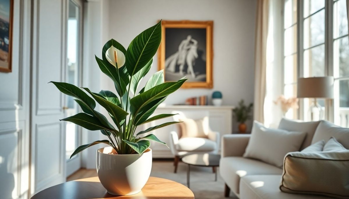 Spathiphyllum dans un salon