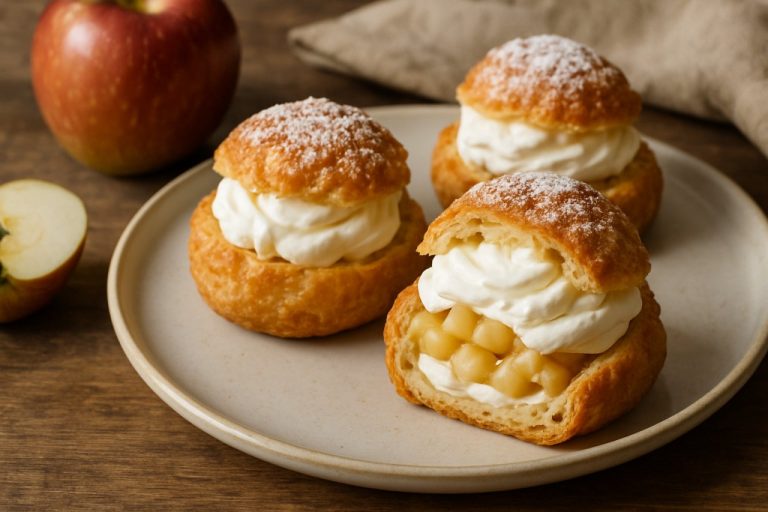 Choux aux pommes et à la crème