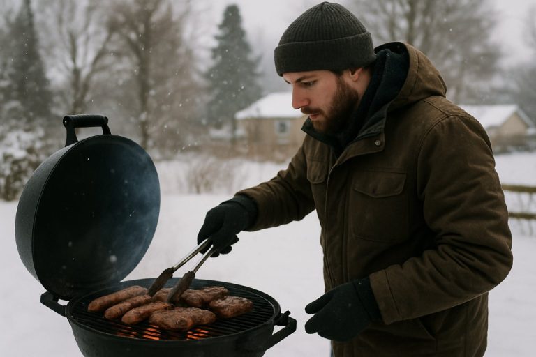 grillades hivernales au charbon de bois