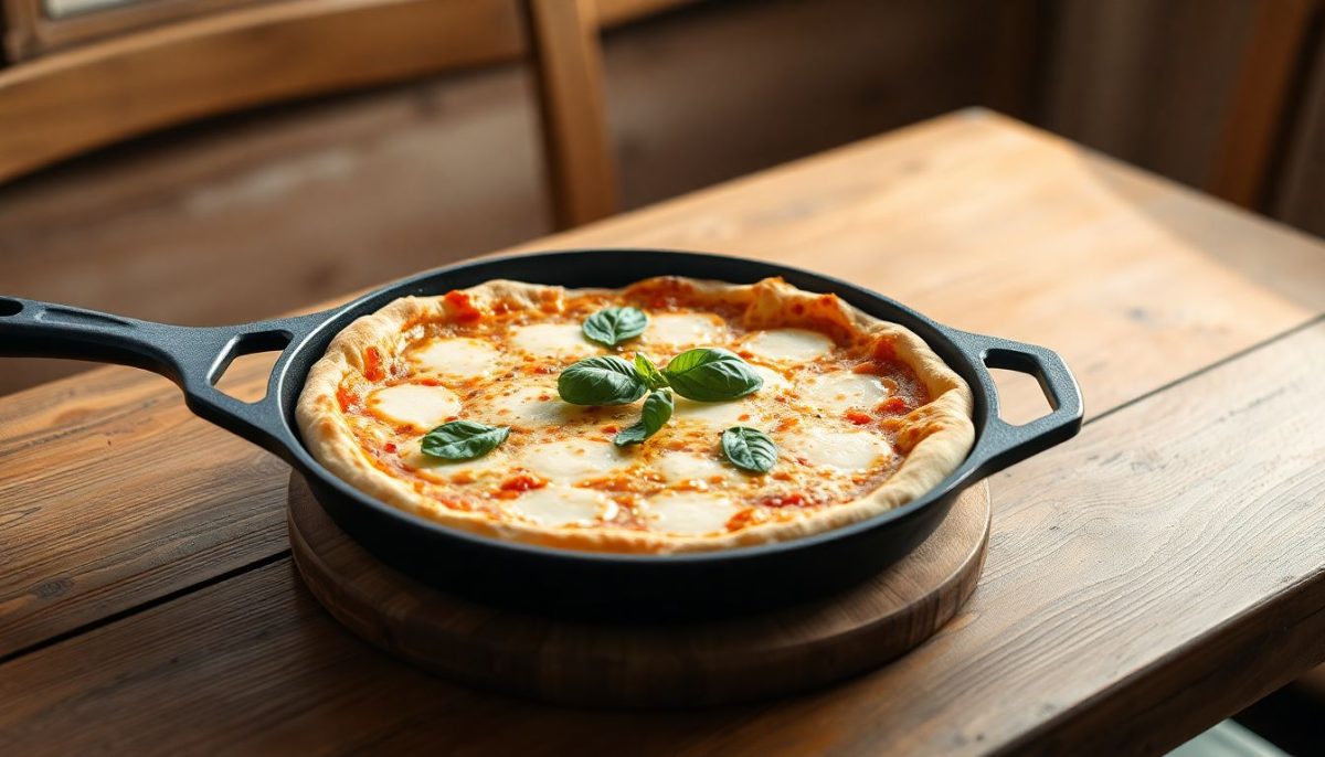 pizza dans une poele