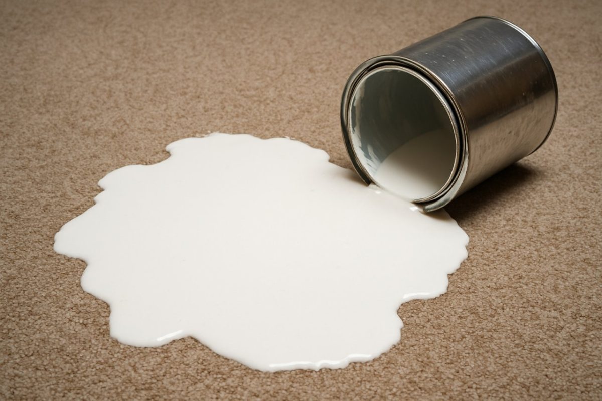 peinture renversée sur moquette