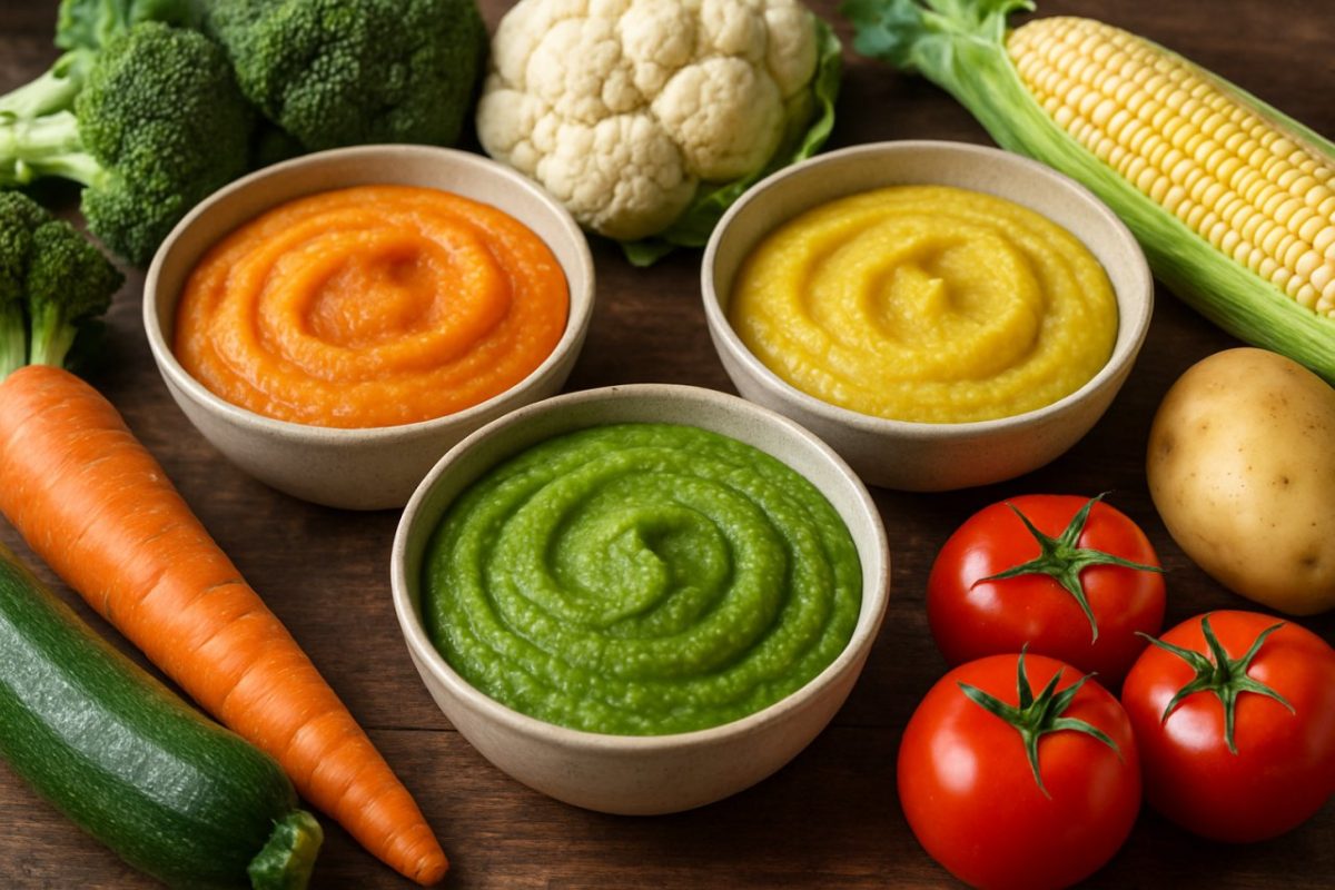 purées de légumes avec des légumes à coté