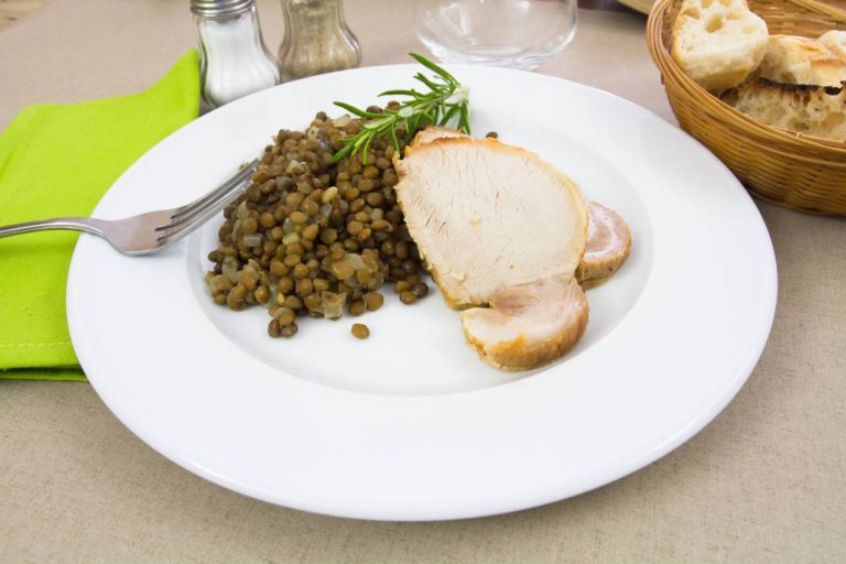 rôti de porc aux lentilles
