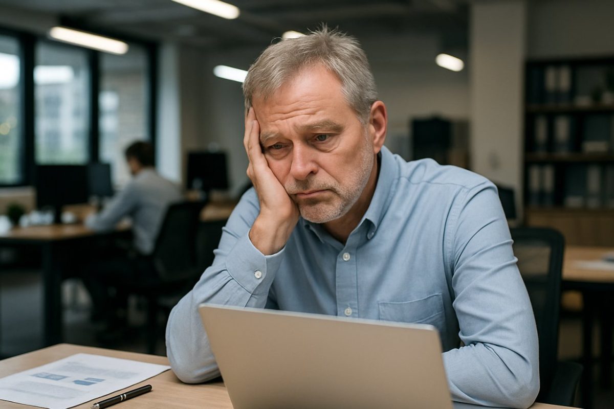 senior au travail pas motivé