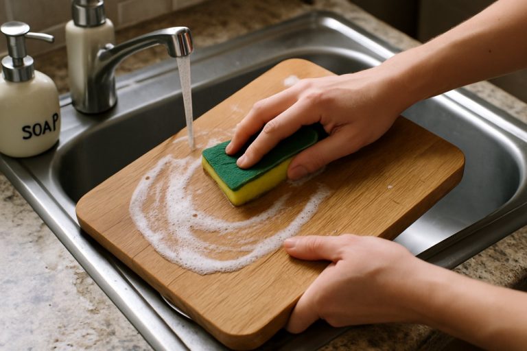 nettoyer une planche à découper en bois