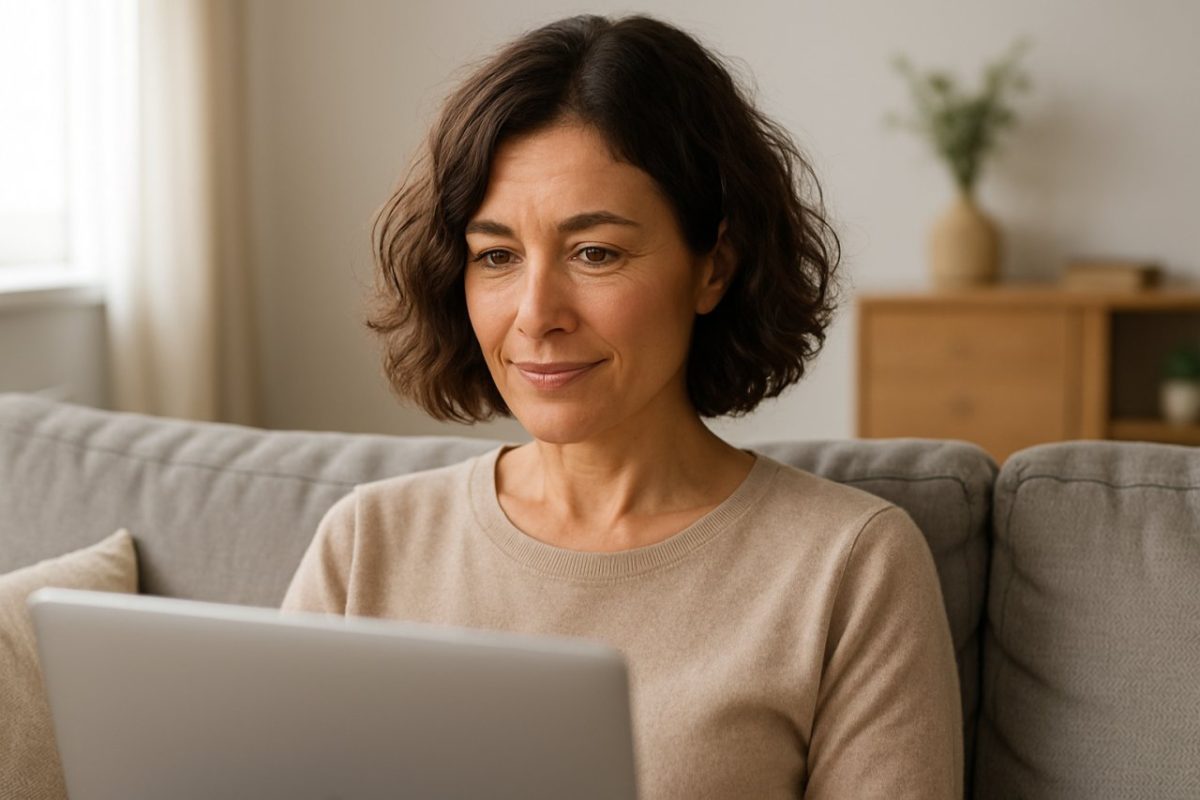 une femme de 45 ans avec une coupe de cheveux carré ondulé souple